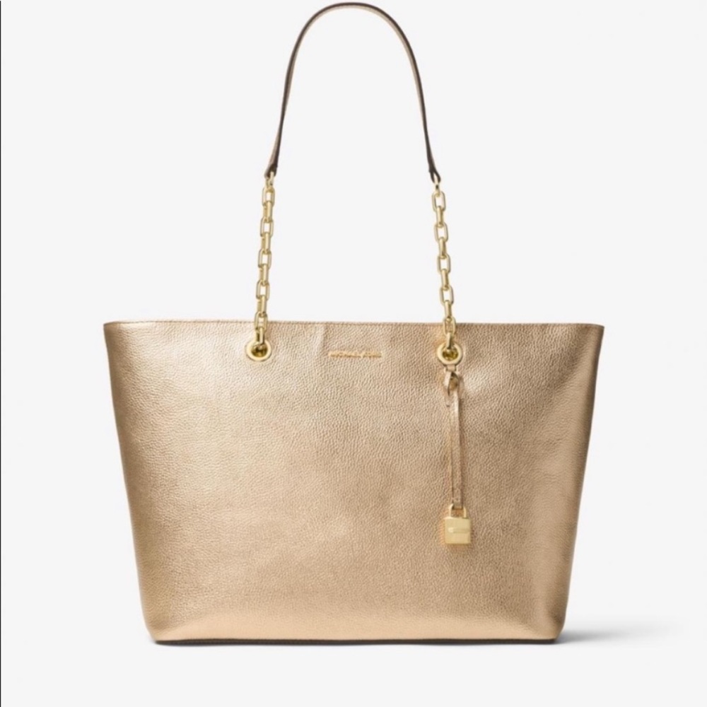 Gold Zip Top Mercer Tote Michael Kors Studio